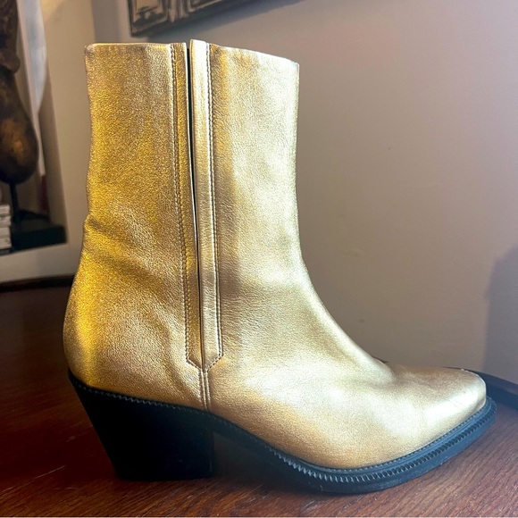 Barbara Bui Gold Leather Boots - Picture 4 of 13